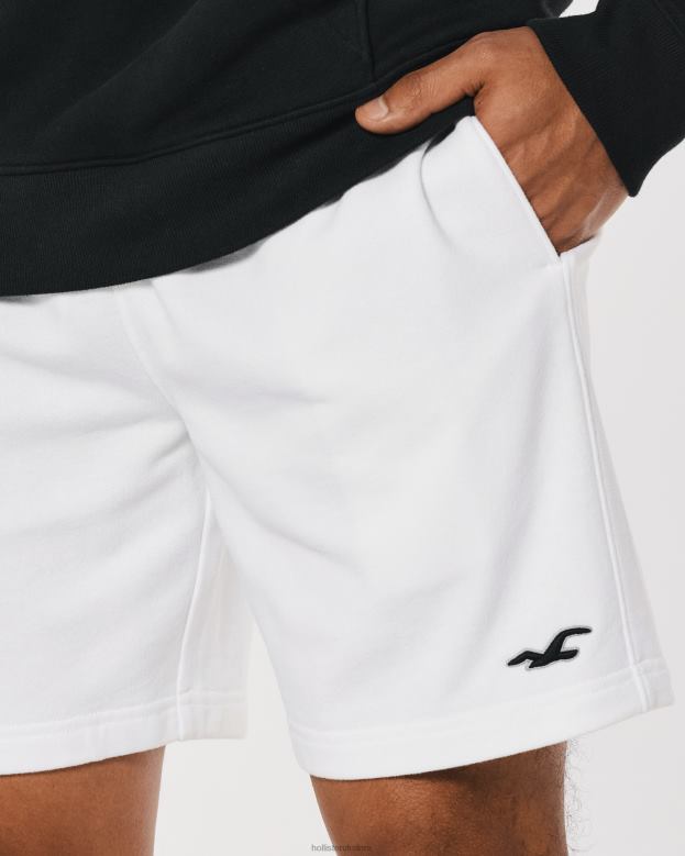 Bottoms Hollister Men Logo Icon Terry Fleece Shorts 7\\ 488201258 White